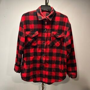 Staccato Red and Black Buffalo Plaid Button-Up Shirt